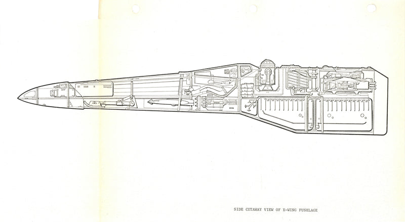 Star Wars: The Empire Strikes Back - Photostat Engineering Elevation: Side Cutaway of X-Wing Fuselage