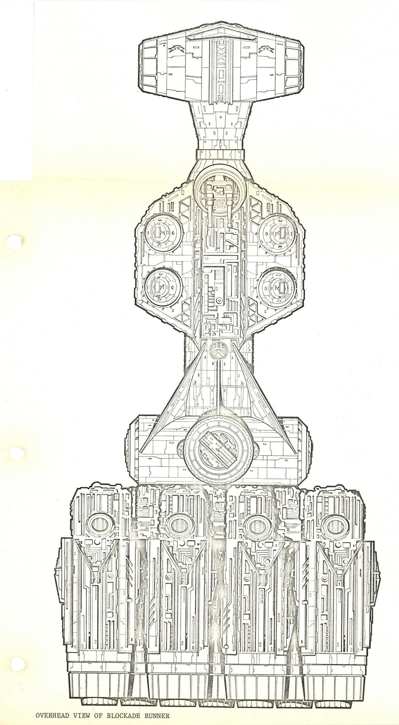 Star Wars: The Empire Strikes Back - Photostat Engineering Elevation: Overhead View of Rebel Blockade Runner