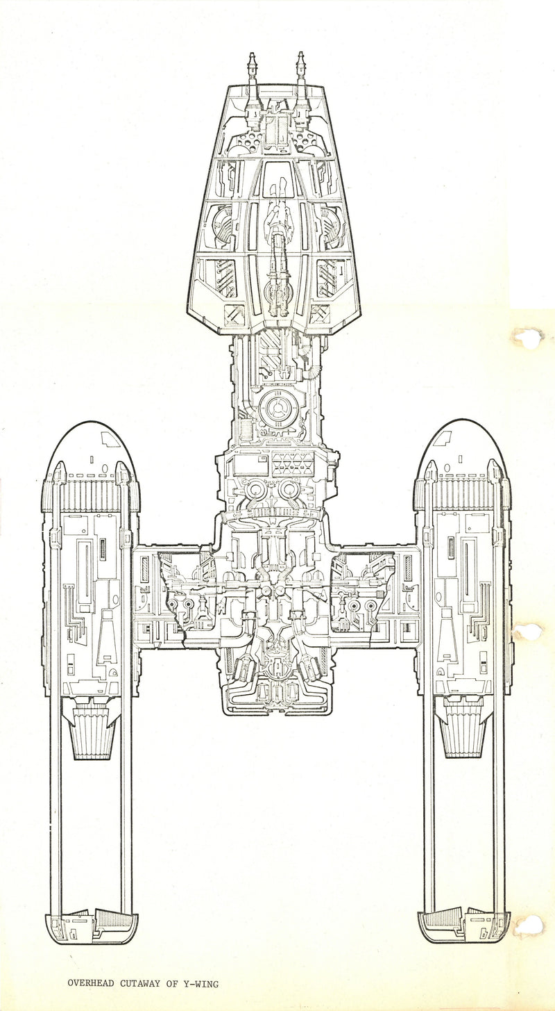 Star Wars: The Empire Strikes Back - Photostat Engineering Elevation: Overhead Cutaway of Y-Wing