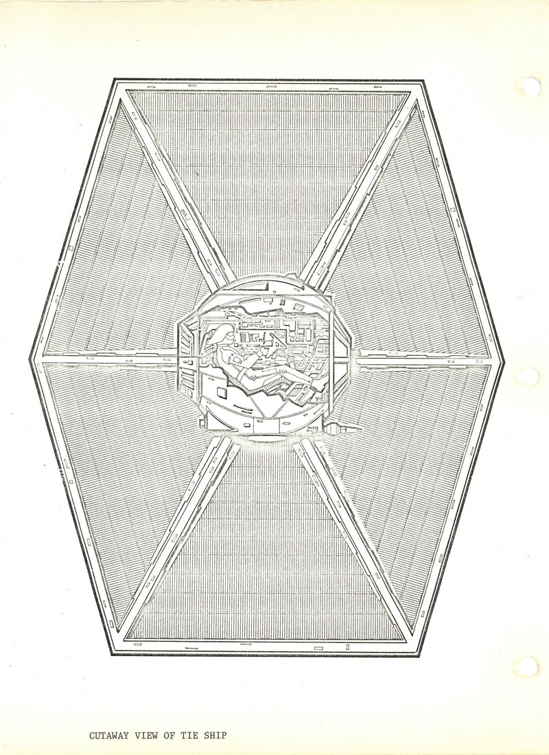 Star Wars: The Empire Strikes Back - Photostat Engineering Elevation: Side Cutaway of Tie Fighter