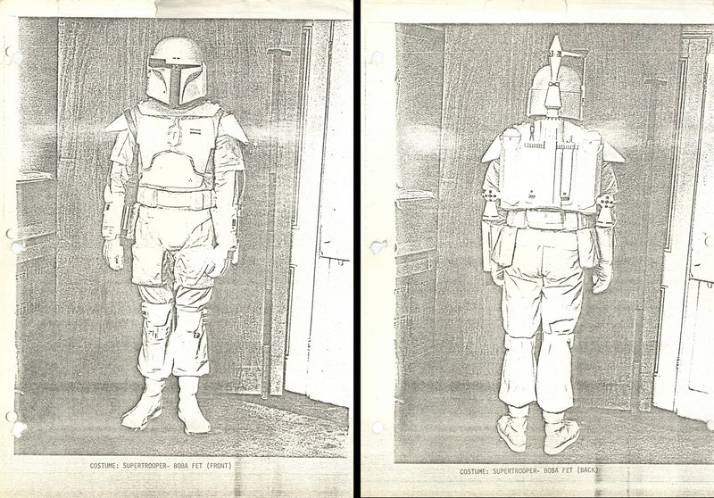 Star Wars: The Empire Strikes Back - Pair of Photostat Prints: Supertrooper Boba Fett Costume Test