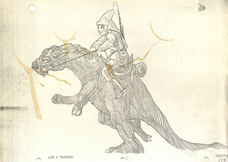Star Wars: The Empire Strikes Back - Photostat Concept Drawing: Luke and Tauntaun Profile