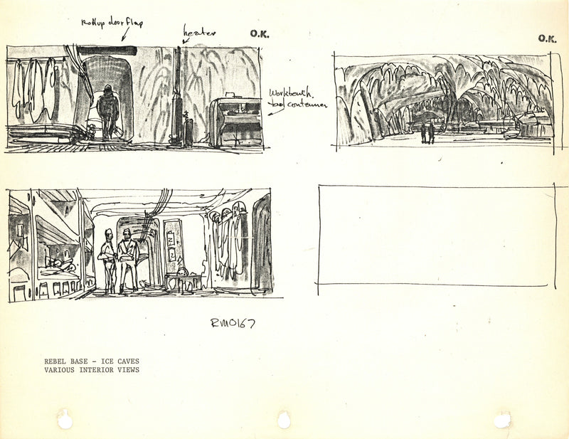 Star Wars: The Empire Strikes Back - Ralph McQuarrie Photostat Set Concept: Interior Views of Rebel Base Ice Caves
