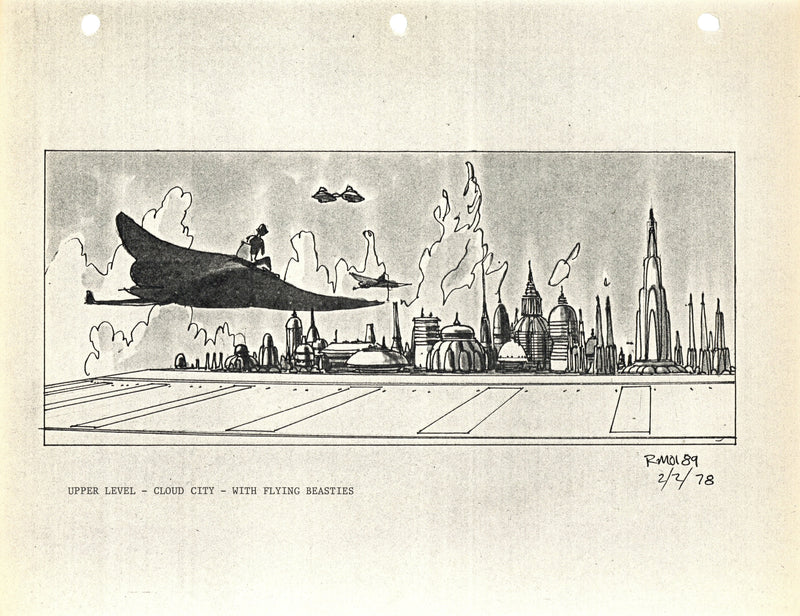 Star Wars: The Empire Strikes Back - Ralph McQuarrie Photostat Set Concept: Cloud City Upper Level