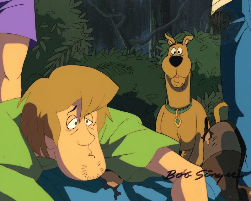 Scooby-Doo on Zombie Island Original Production Cel on Original Background Signed by Bob Singer: Scooby, Shaggy