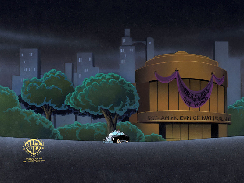 Batman The Animated Series Original Production Cel on Original Background: Police Car
