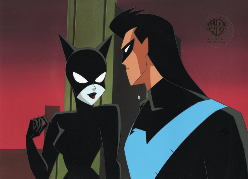 The New Batman Adventures Original Production Cel: Nightwing and Catwoman