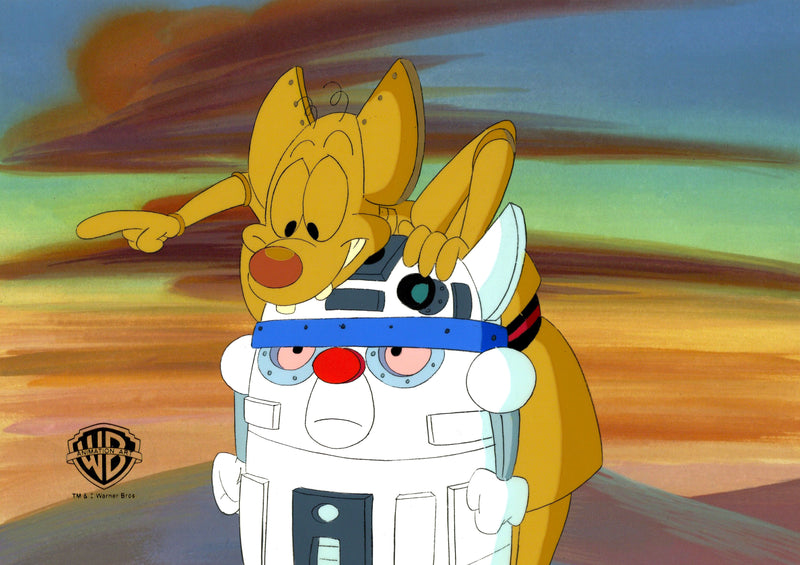 Pinky And The Brain Original Production Cel with Matching Drawing: 3-PinkEO, Brain2-Me2