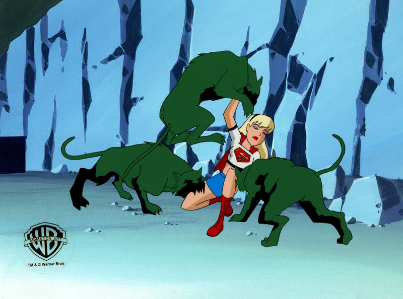 The New Batman Adventures Original Production Cel on Original Background: Supergirl