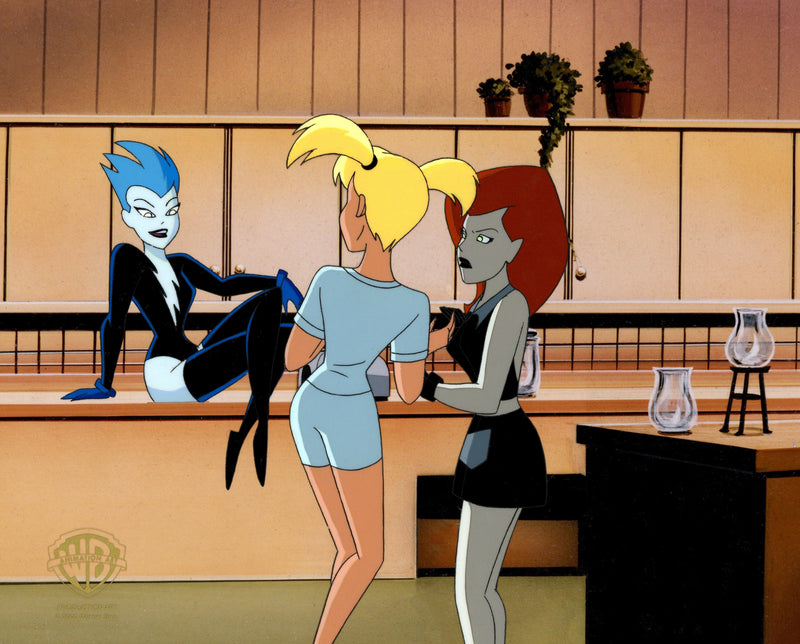 The New Batman Adventures Original Production Cel: Livewire, Harley, Ivy