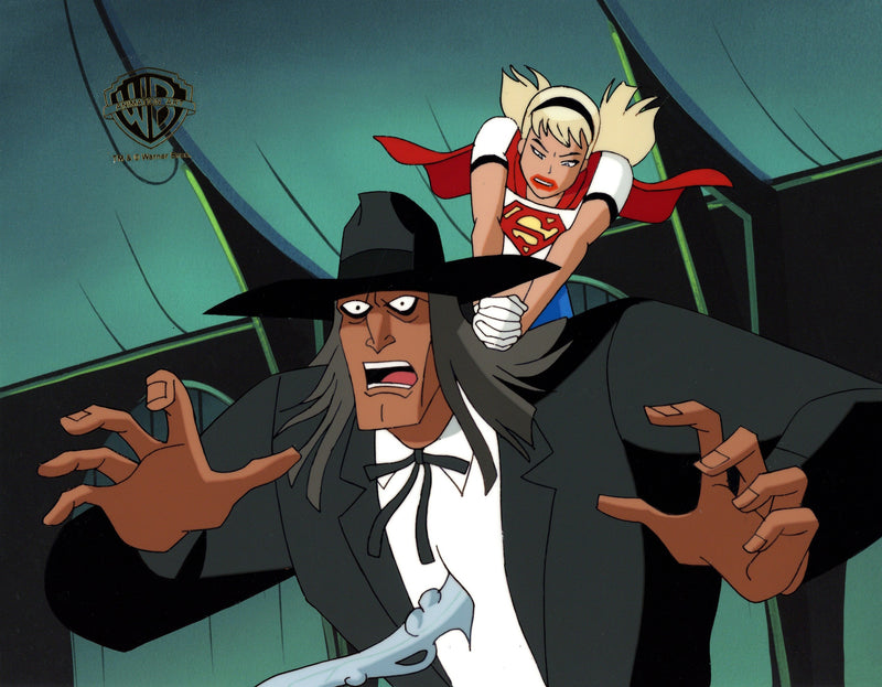 Superman The Animated Series Original Production Cel with Matching Drawing: Supergirl, Reverend Howell