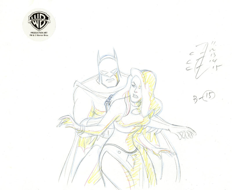 Batman The Animated Series Original Production Drawing: Batman, Talia