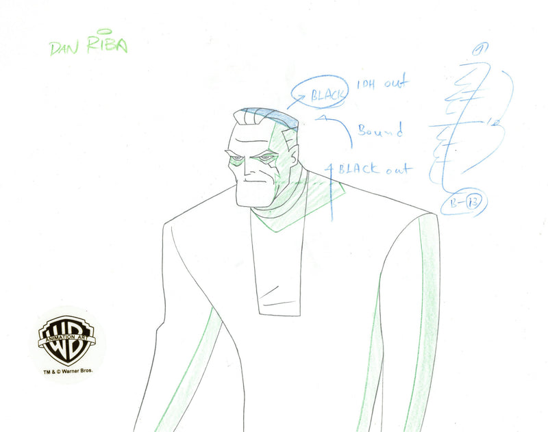 Batman Beyond Original Production Drawing Signed by Dan Riba: Bruce Wayne