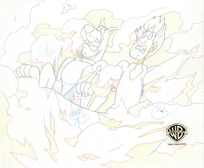 Scooby-Doo and the Alien Invaders Original Production Drawing: Scooby, Shaggy
