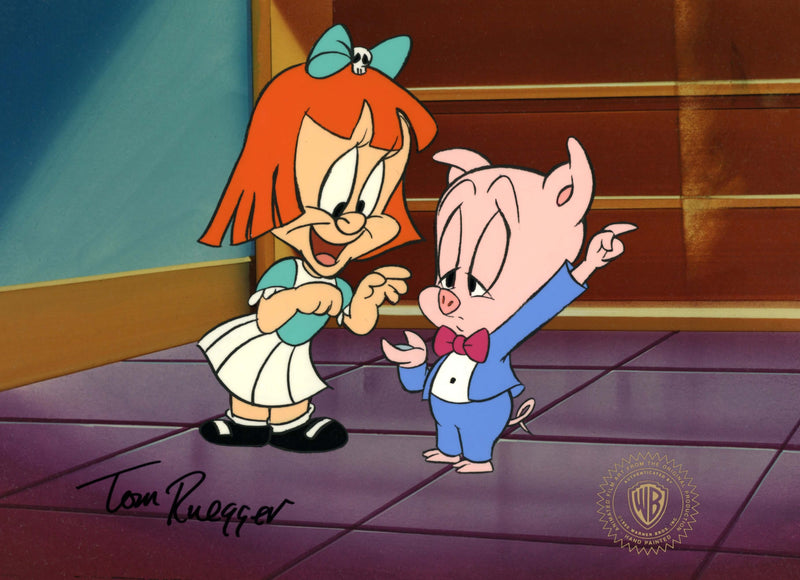 Tiny Toons Original Production Cel Signed by Tom Ruegger: Elmyra, Hamton
