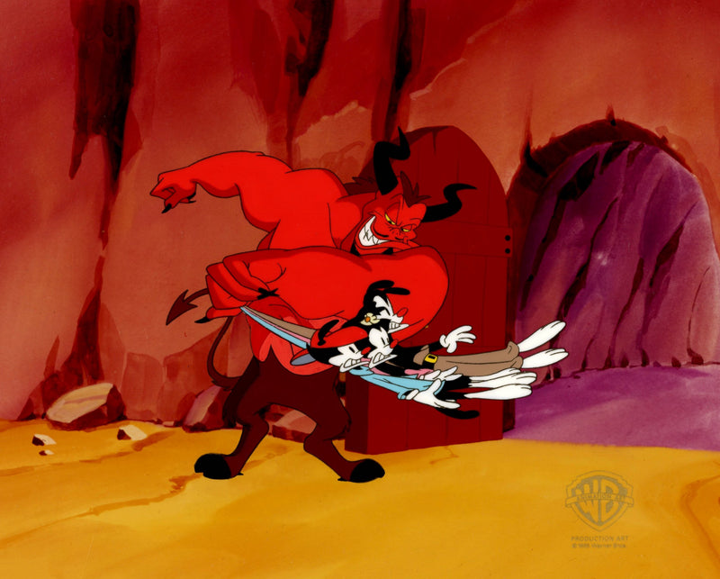 Animaniacs Original Production Cel: Yakko, Wakko, Dot, Satan