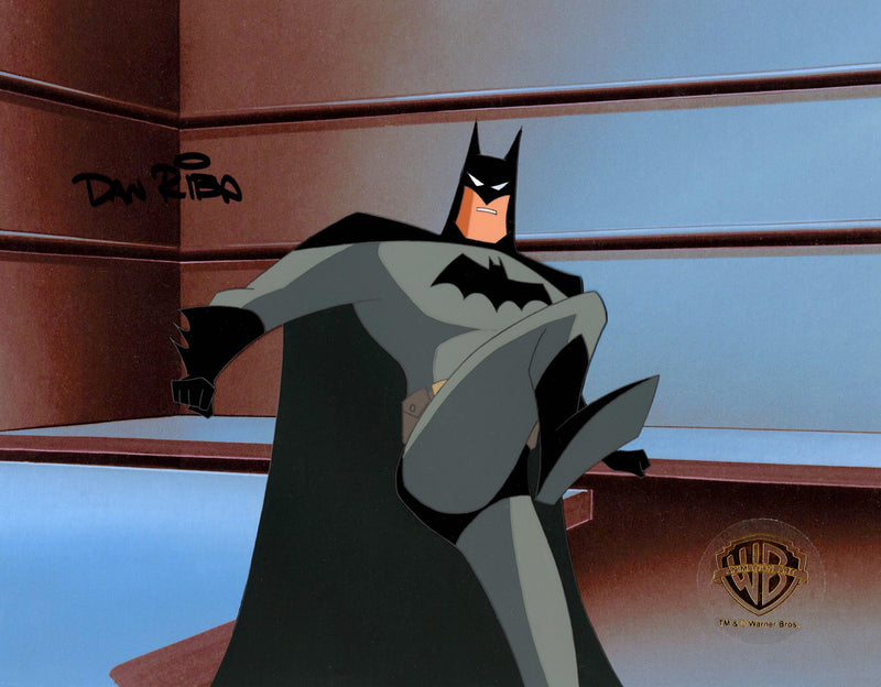 The New Batman Adventures Original Production Cel Signed by Dan Riba: Batman