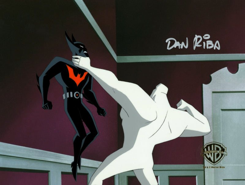 Batman Beyond Original Production Cel with Matching Drawing Signed by Dan Riba: Batman, Ace