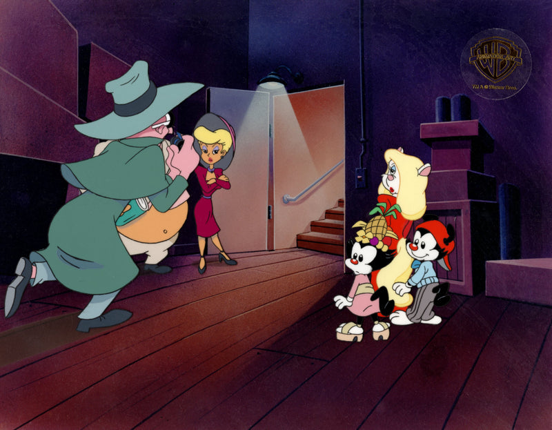 Animaniacs Original Production Cel: Wakko, Dot, Minerva, Hello Nurse, Dr. Scratchansniff, Ralph T. Guard