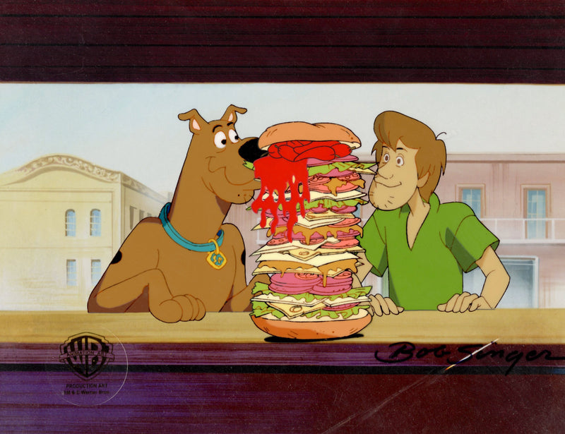 Scooby-Doo on Zombie Island Original Production Cel with Matching Drawing Signed by Bob Singer: Scooby-Doo, Shaggy
