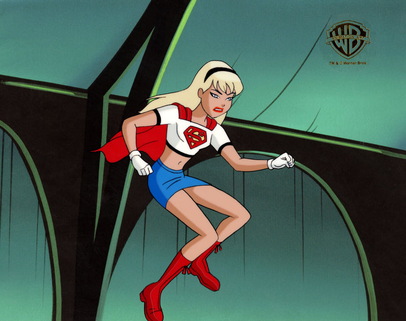 Superman The Animated Series Original Production Cel with Matching Drawing: Supergirl