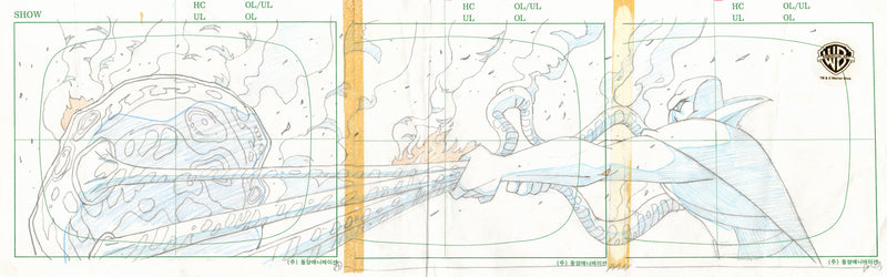 Justice League Original Production Drawing (Panoramic Layout): Martian Manhunter