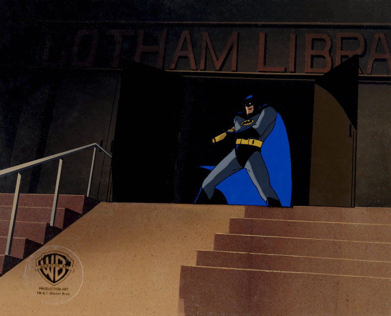 Batman The Animated Series Original Production Cel On Original Background: Batman