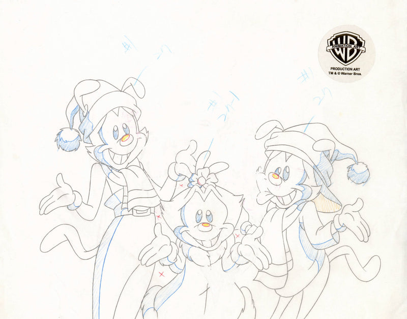 Animaniacs Original Production Drawing: Yakko, Wakko, Dot