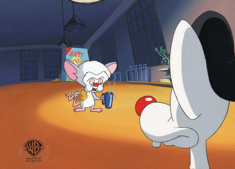 Pinky And The Brain Original Production Cel on Original Background: Pinky and Brain