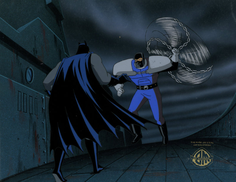 Batman The Animated Series Original Production Cel On Original Background: Batman, Lock Up