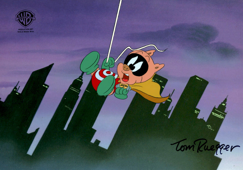 Tiny Toon Adventures Original Production Cel Signed by Tom Ruegger: Hamton J. Pig