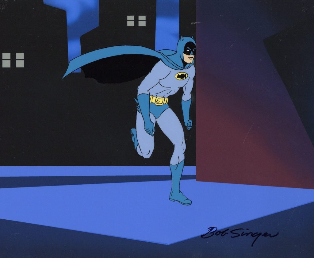 Batman Superfriends Original Production Cel and Matching Drawing Signed by Bob Singer: Batman - Choice Fine Art