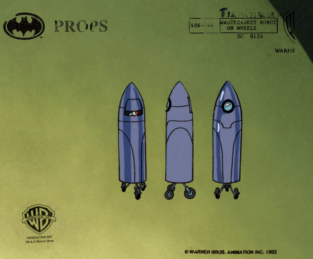Batman the Animated Series Original Production Color Model Sheet Set: Wastebasket Robot on Wheels - Choice Fine Art